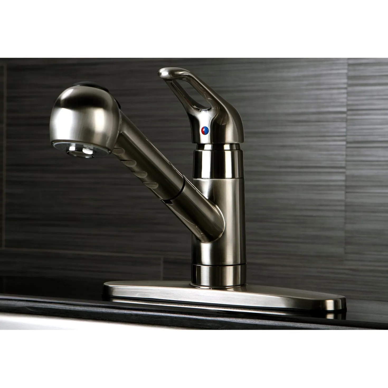 Kingston Brass Gourmetier Century Single-Handle Kitchen Faucet with Pull-Out Sprayer