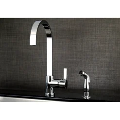 Kingston Brass Gourmetier Continental Single-Handle Kitchen Faucet with Side Sprayer
