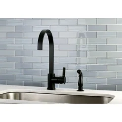 Kingston Brass Gourmetier Continental Single-Handle Kitchen Faucet with Side Sprayer