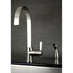 Kingston Brass Gourmetier Continental Single-Handle Kitchen Faucet with Side Sprayer