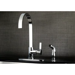 Kingston Brass Gourmetier Continental Single-Handle Kitchen Faucet with Side Sprayer