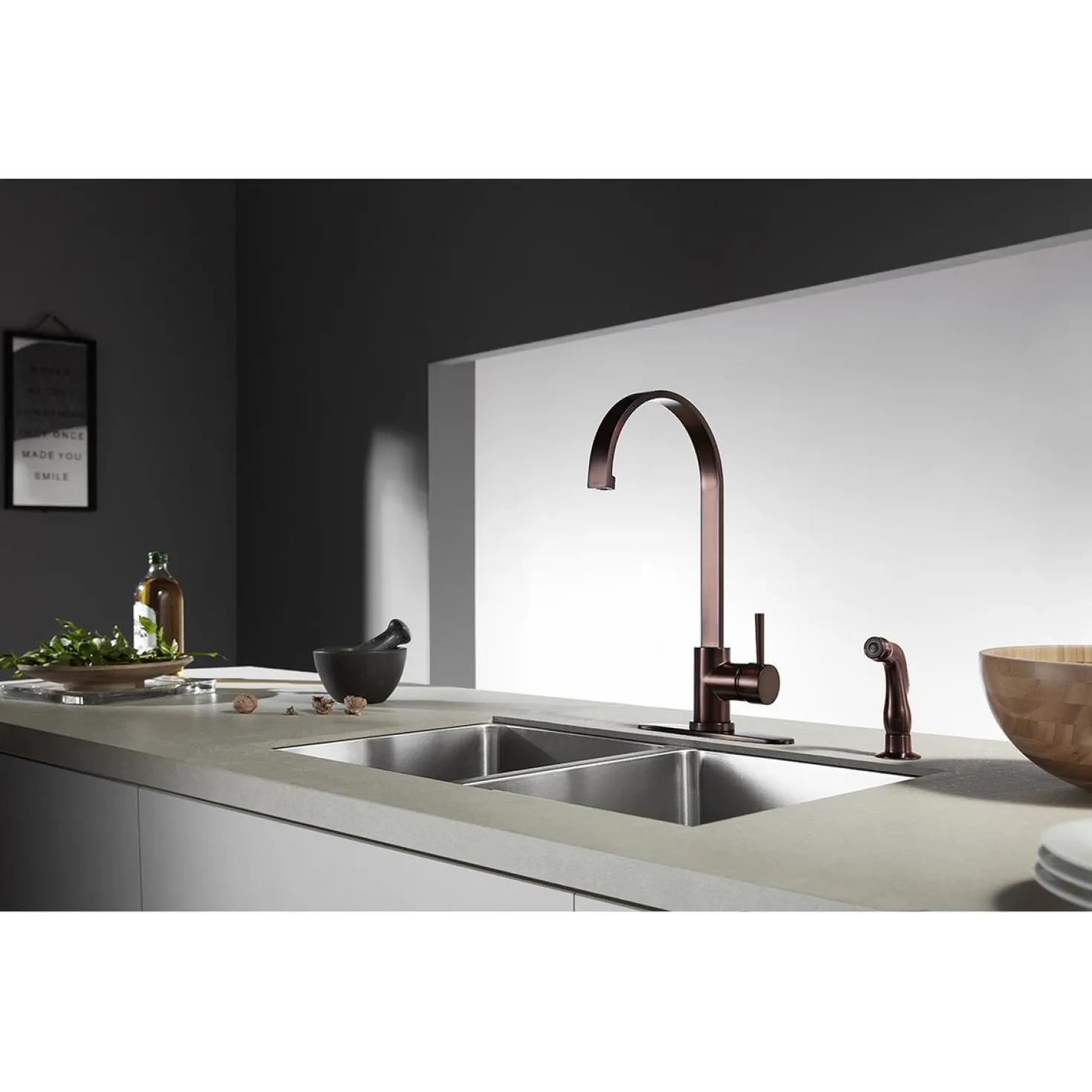 Kingston Brass Gourmetier Concord Single-Handle Kitchen Faucet with Side Sprayer