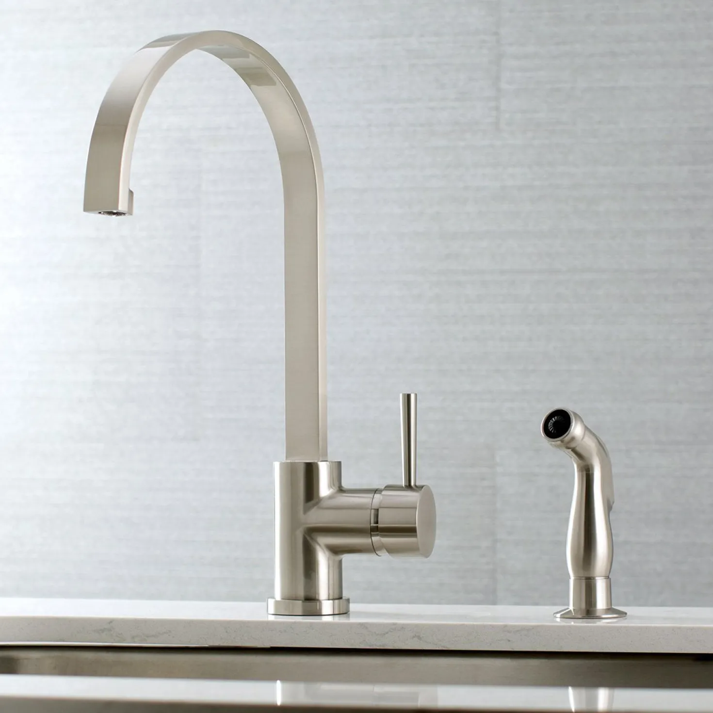 Kingston Brass Gourmetier Concord Single-Handle Kitchen Faucet with Side Sprayer