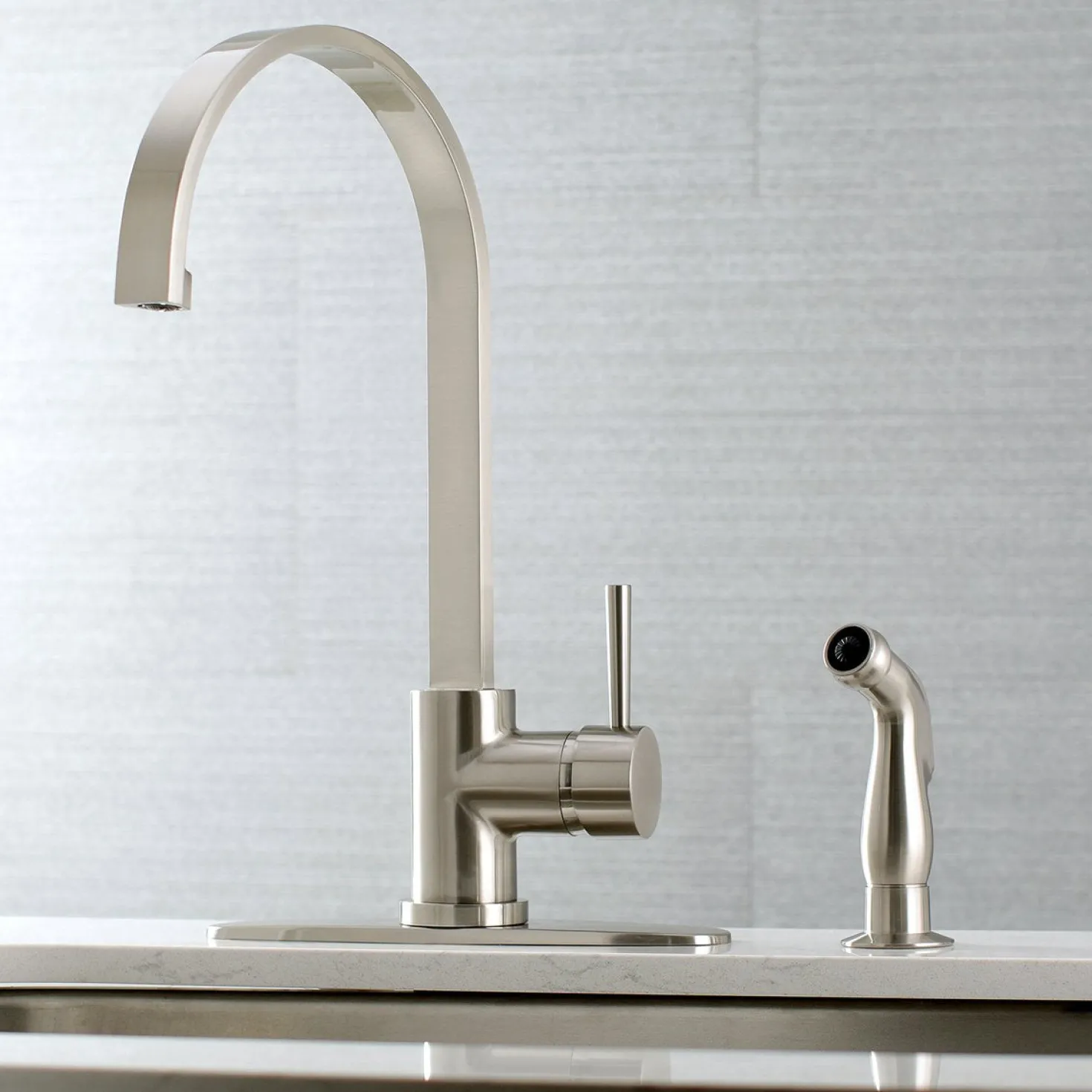 Kingston Brass Gourmetier Concord Single-Handle Kitchen Faucet with Side Sprayer