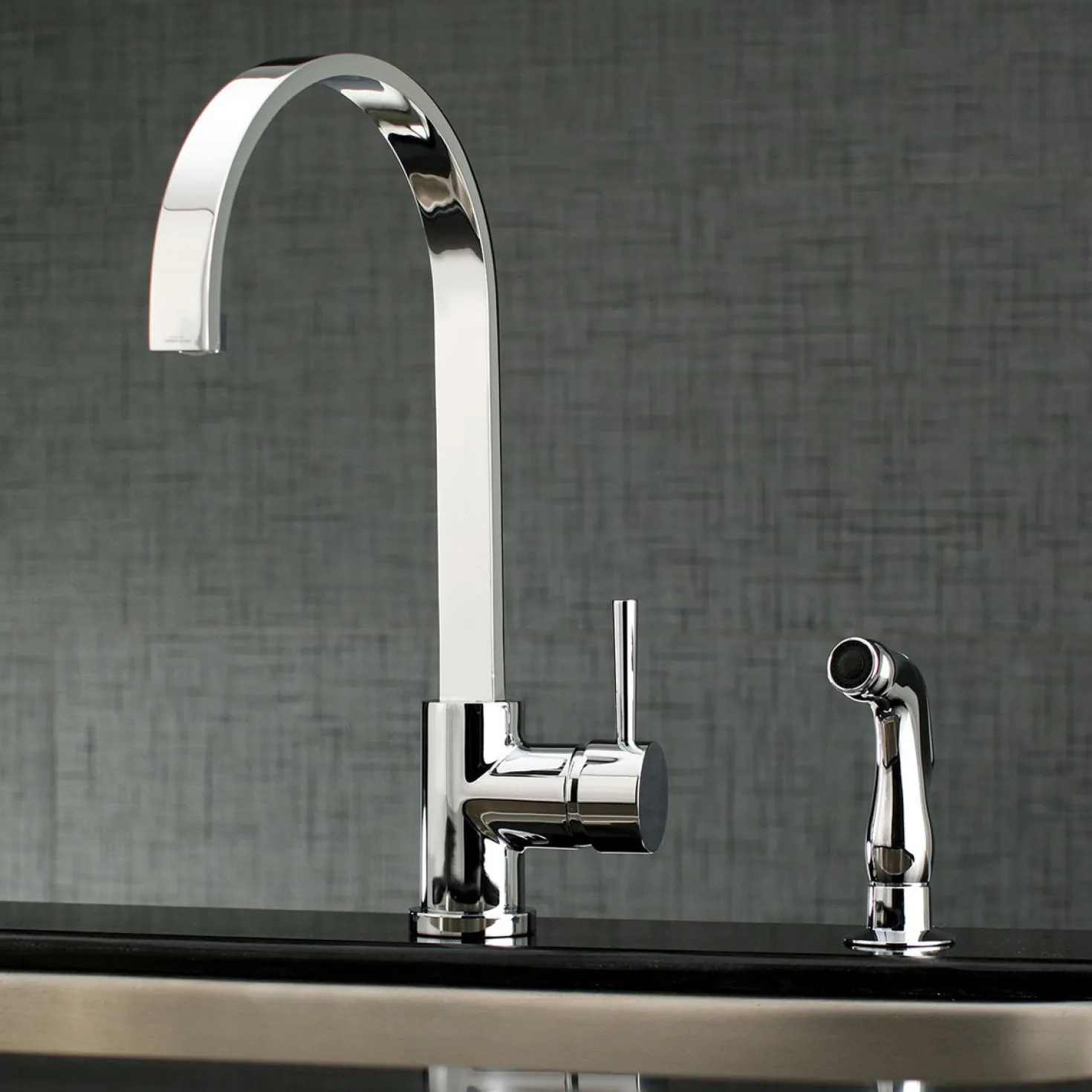 Kingston Brass Gourmetier Concord Single-Handle Kitchen Faucet with Side Sprayer