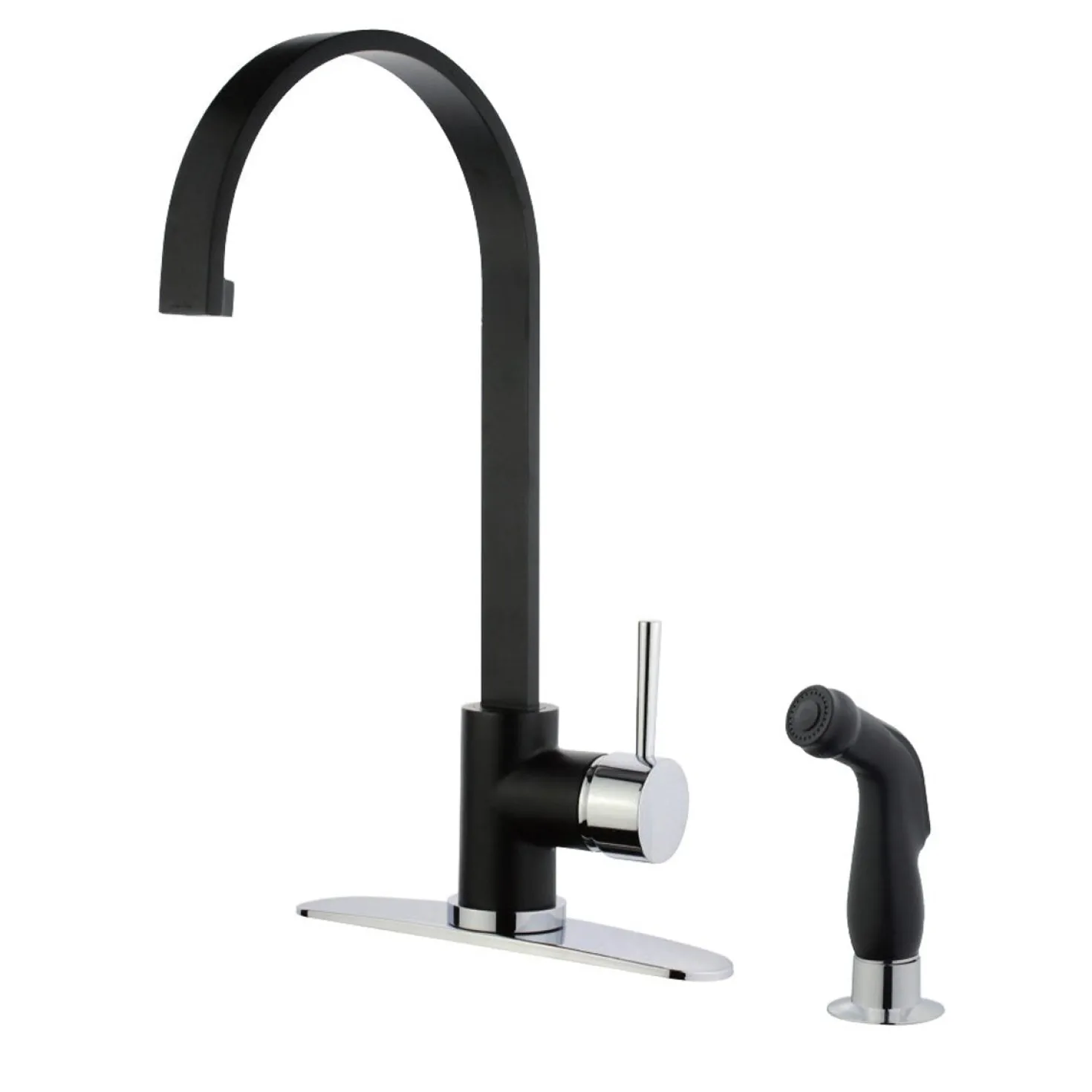 Kingston Brass Gourmetier Concord Single-Handle Kitchen Faucet with Side Sprayer