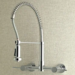 Kingston Brass Gourmetier Concord 2-Handle Wall Mount Pull-Down Kitchen Faucet
