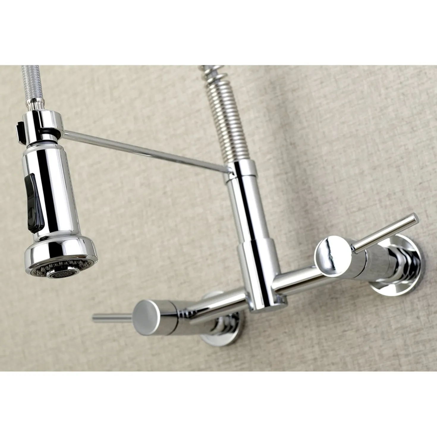 Kingston Brass Gourmetier Concord 2-Handle Wall Mount Pull-Down Kitchen Faucet