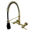 Kingston Brass Gourmetier Concord 2-Handle 2-Hole Wall Mount Pull-Down Kitchen Faucet