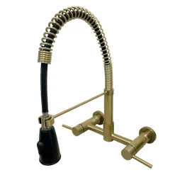 Kingston Brass Gourmetier Concord 2-Handle 2-Hole Wall Mount Pull-Down Kitchen Faucet