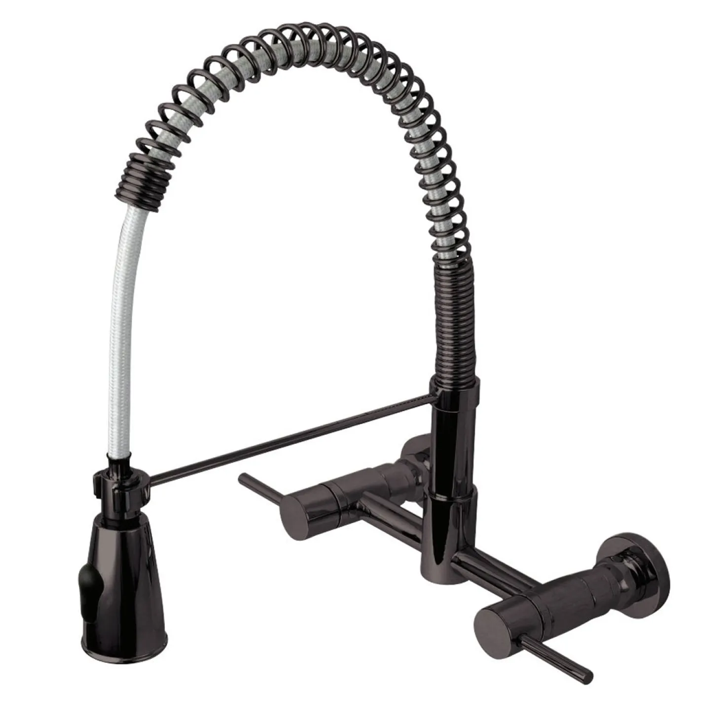 Kingston Brass Gourmetier Concord 2-Handle 2-Hole Wall Mount Pull-Down Kitchen Faucet