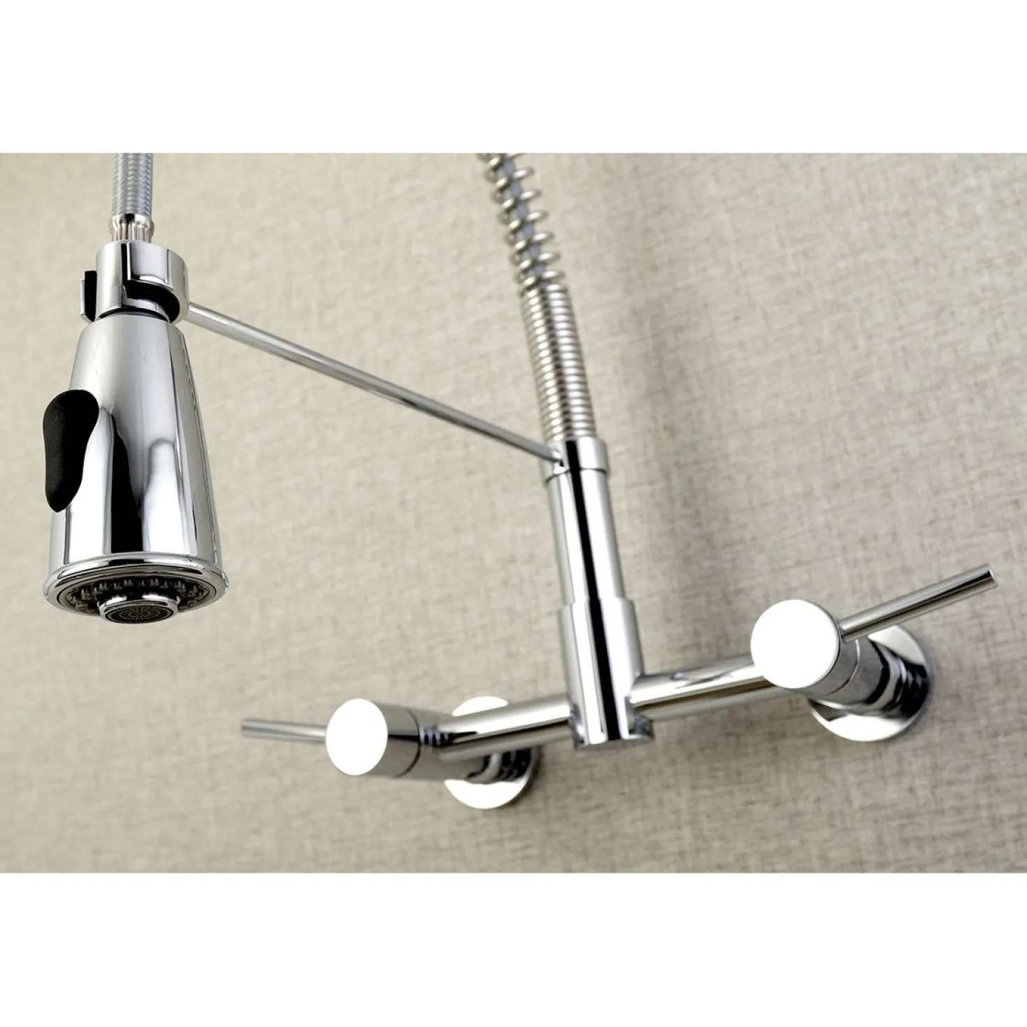 Kingston Brass Gourmetier Concord 2-Handle 2-Hole Wall Mount Pull-Down Kitchen Faucet