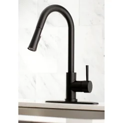 Kingston Brass Gourmetier Concord Single-Handle Kitchen Faucet with Pull-Down Sprayer