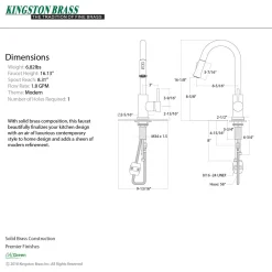 Kingston Brass Gourmetier Concord Single-Handle Kitchen Faucet with Pull-Down Sprayer