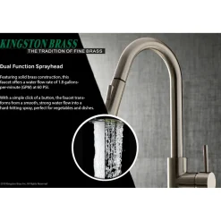 Kingston Brass Gourmetier Concord Single-Handle Kitchen Faucet with Pull-Down Sprayer