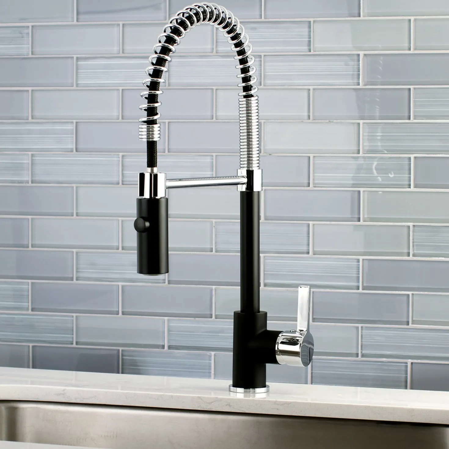 Kingston Brass Gourmetier Continental Single-Hole Single-Handle Pre-Rinse Kitchen Faucet