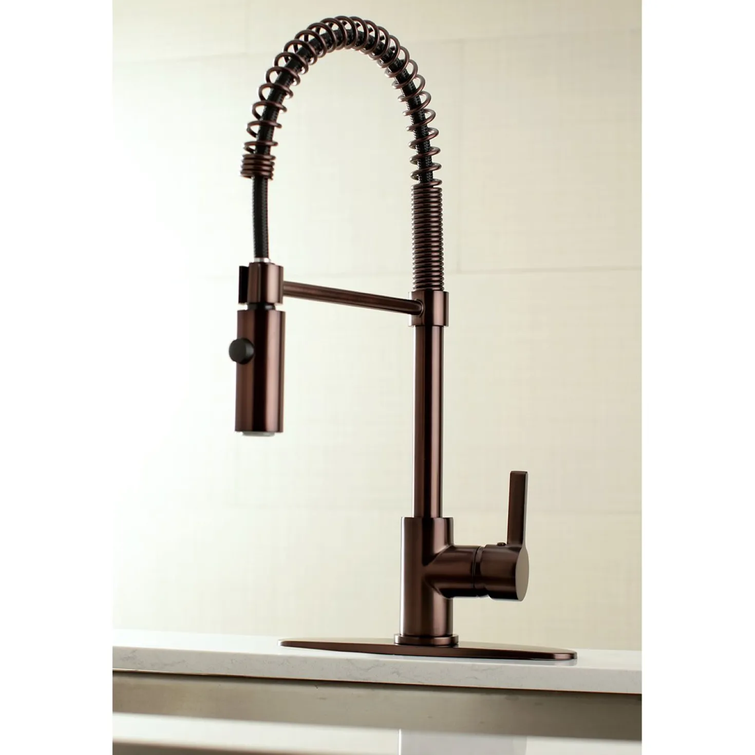 Kingston Brass Gourmetier Continental Single-Hole Single-Handle Pre-Rinse Kitchen Faucet