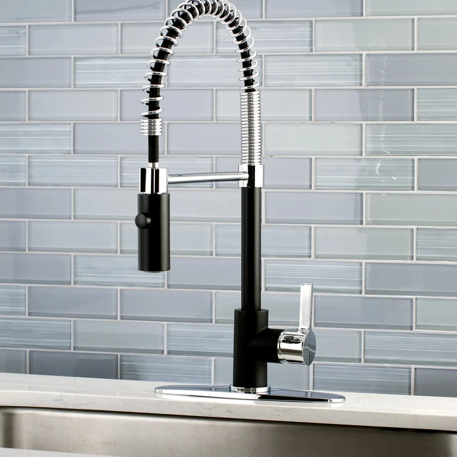 Kingston Brass Gourmetier Continental Single-Hole Single-Handle Pre-Rinse Kitchen Faucet