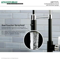 Kingston Brass Gourmetier Continental Single-Hole Single-Handle Pre-Rinse Kitchen Faucet