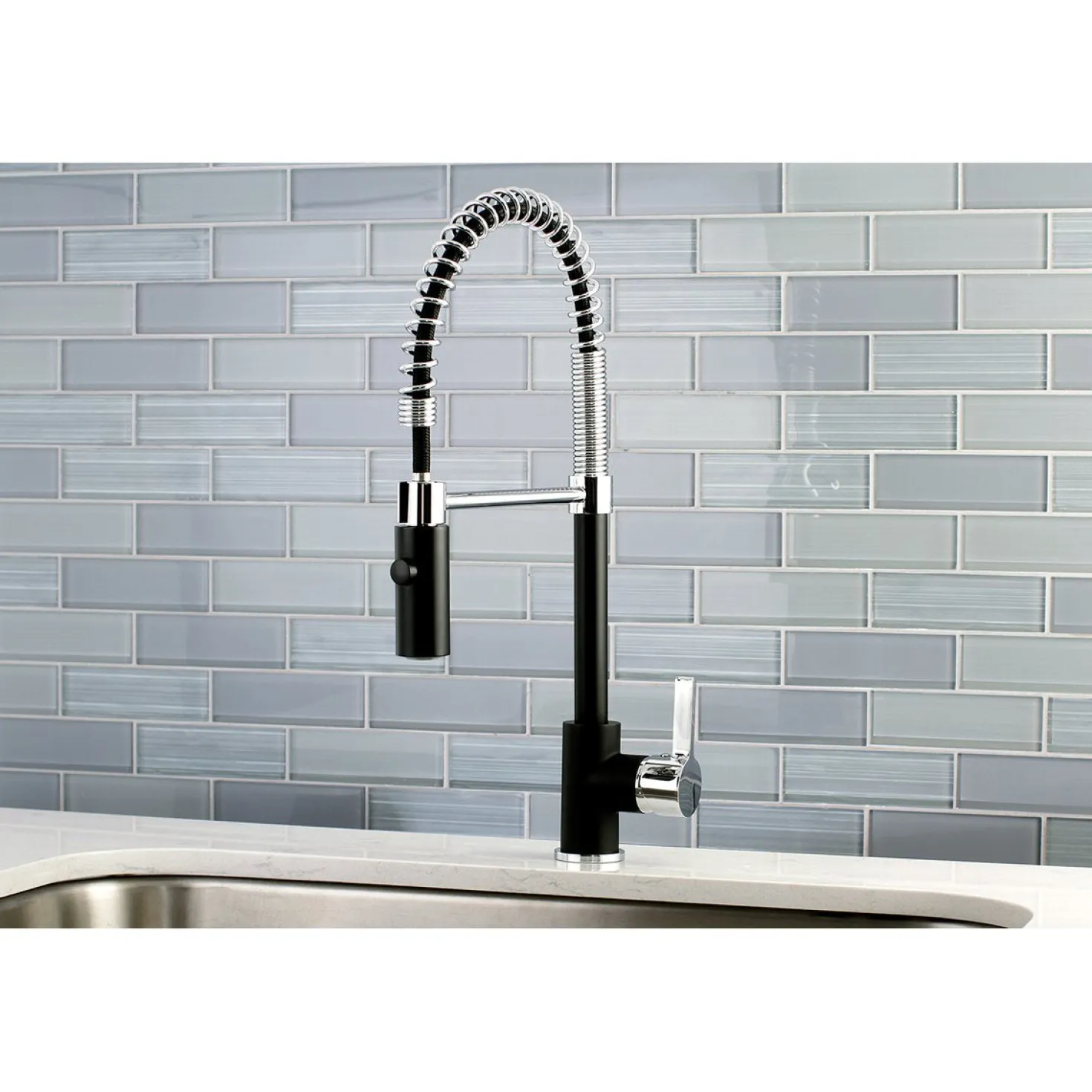 Kingston Brass Gourmetier Continental Single-Hole Single-Handle Pre-Rinse Kitchen Faucet