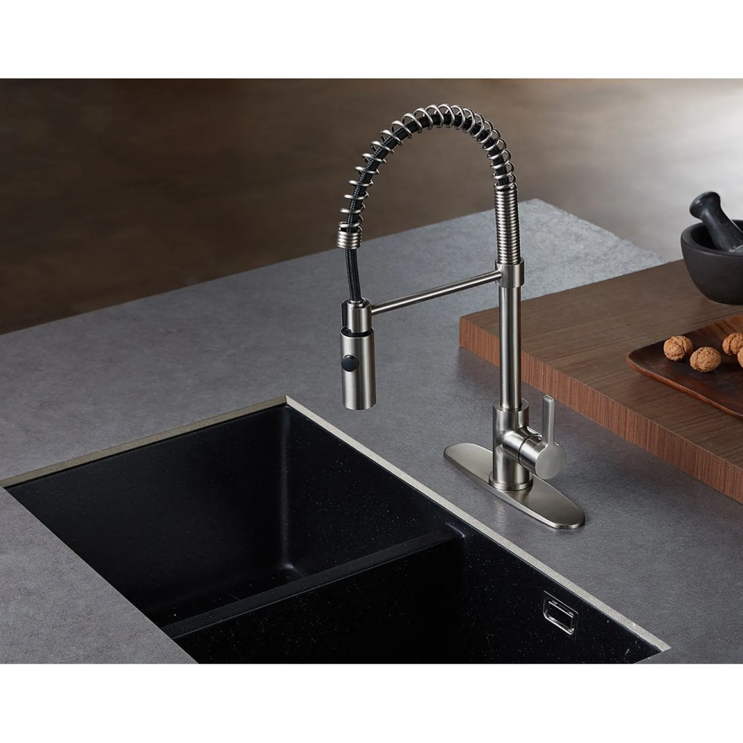 Kingston Brass Gourmetier Continental Single-Hole Single-Handle Pre-Rinse Kitchen Faucet