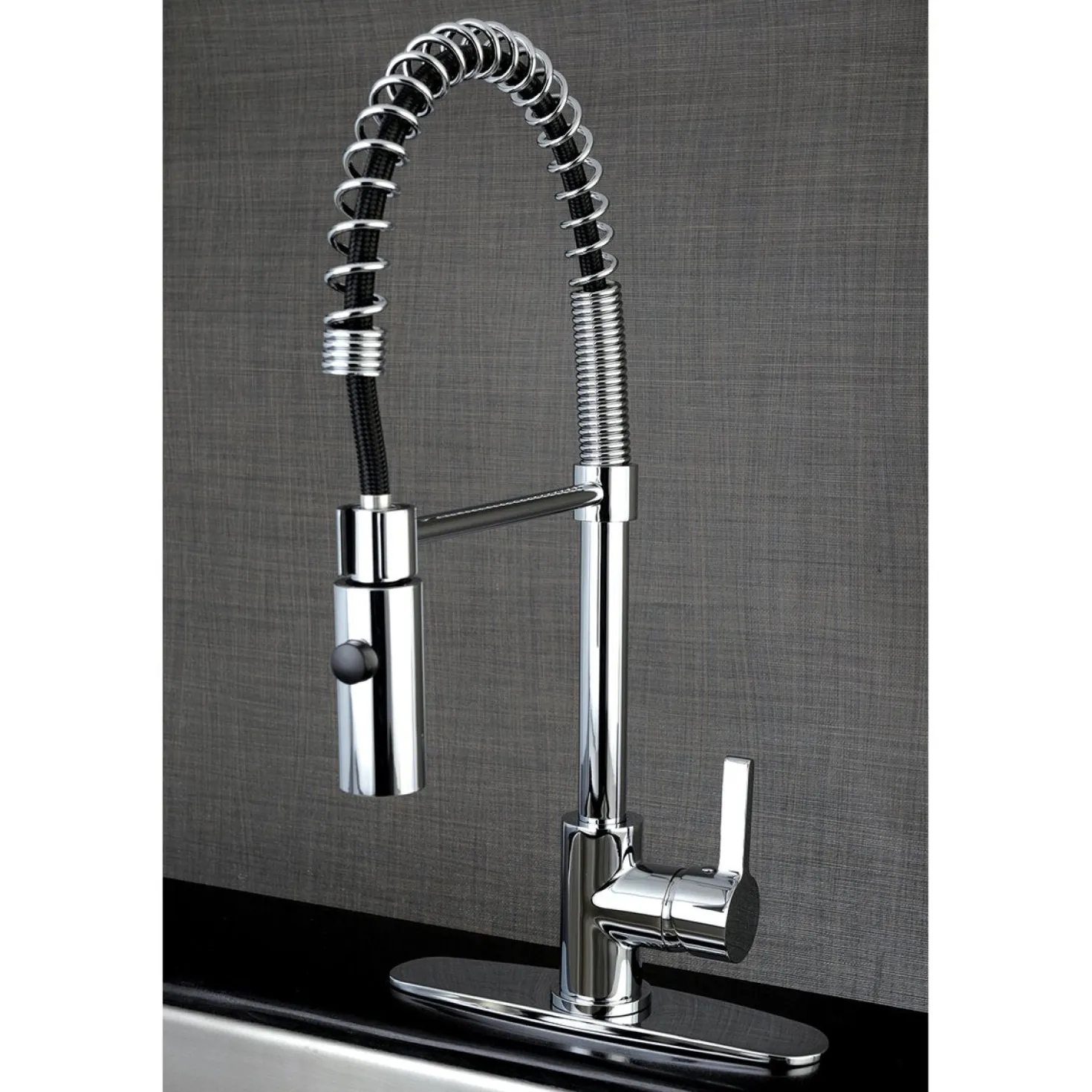 Kingston Brass Gourmetier Continental Single-Hole Single-Handle Pre-Rinse Kitchen Faucet