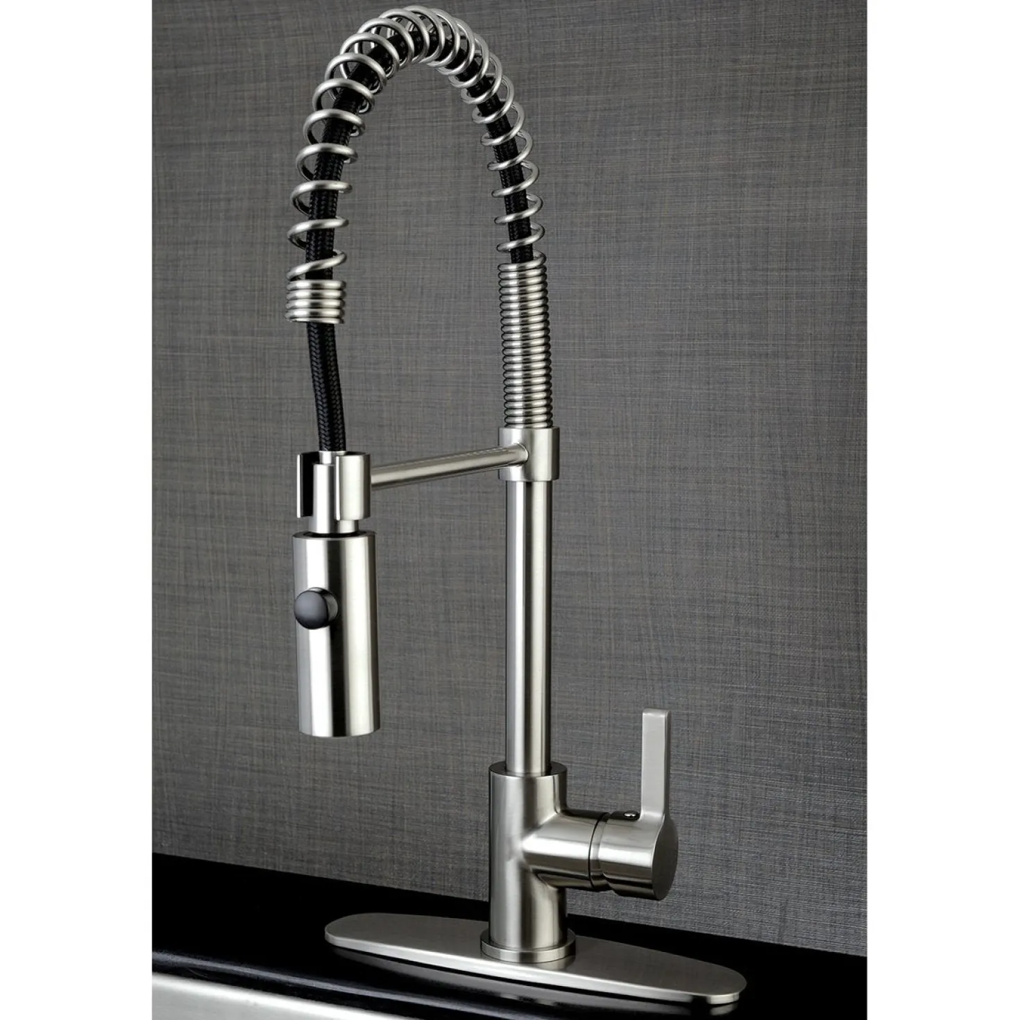 Kingston Brass Gourmetier Continental Single-Hole Single-Handle Pre-Rinse Kitchen Faucet