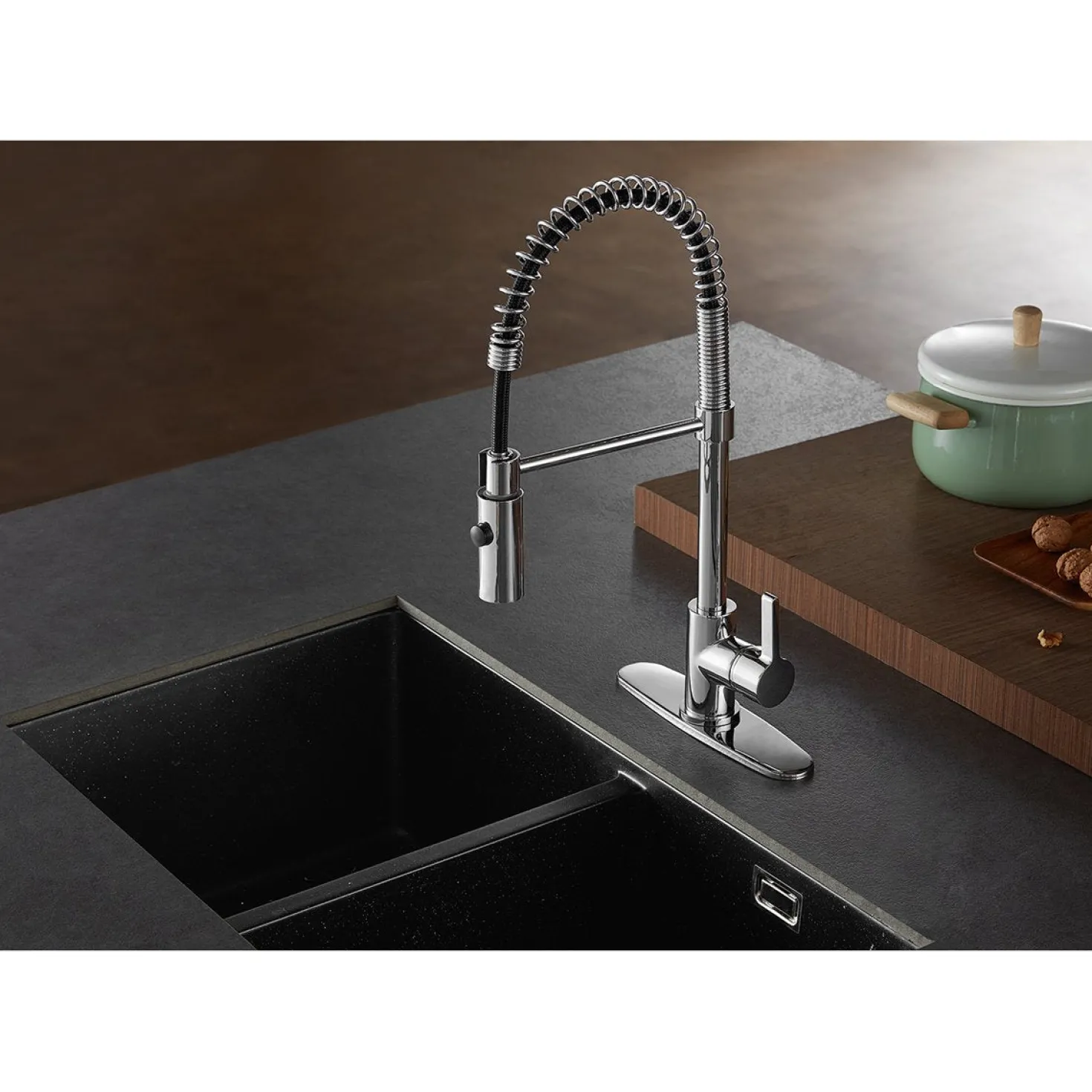 Kingston Brass Gourmetier Continental Single-Hole Single-Handle Pre-Rinse Kitchen Faucet