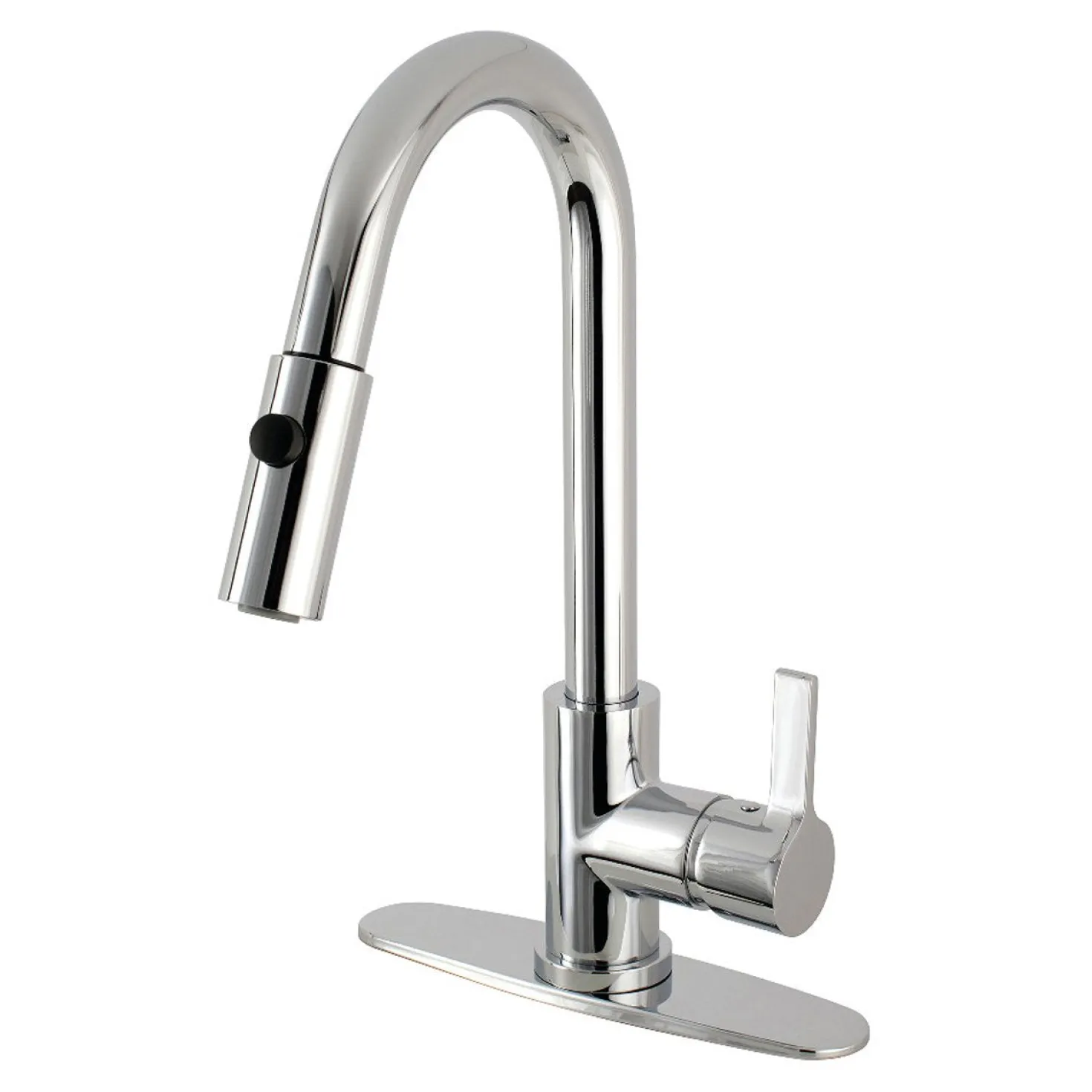 Kingston Brass Gourmetier Continental Single-Handle Single-Hole Pull-Down Kitchen Faucet
