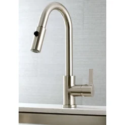 Kingston Brass Gourmetier Continental Single-Handle Single-Hole Pull-Down Kitchen Faucet