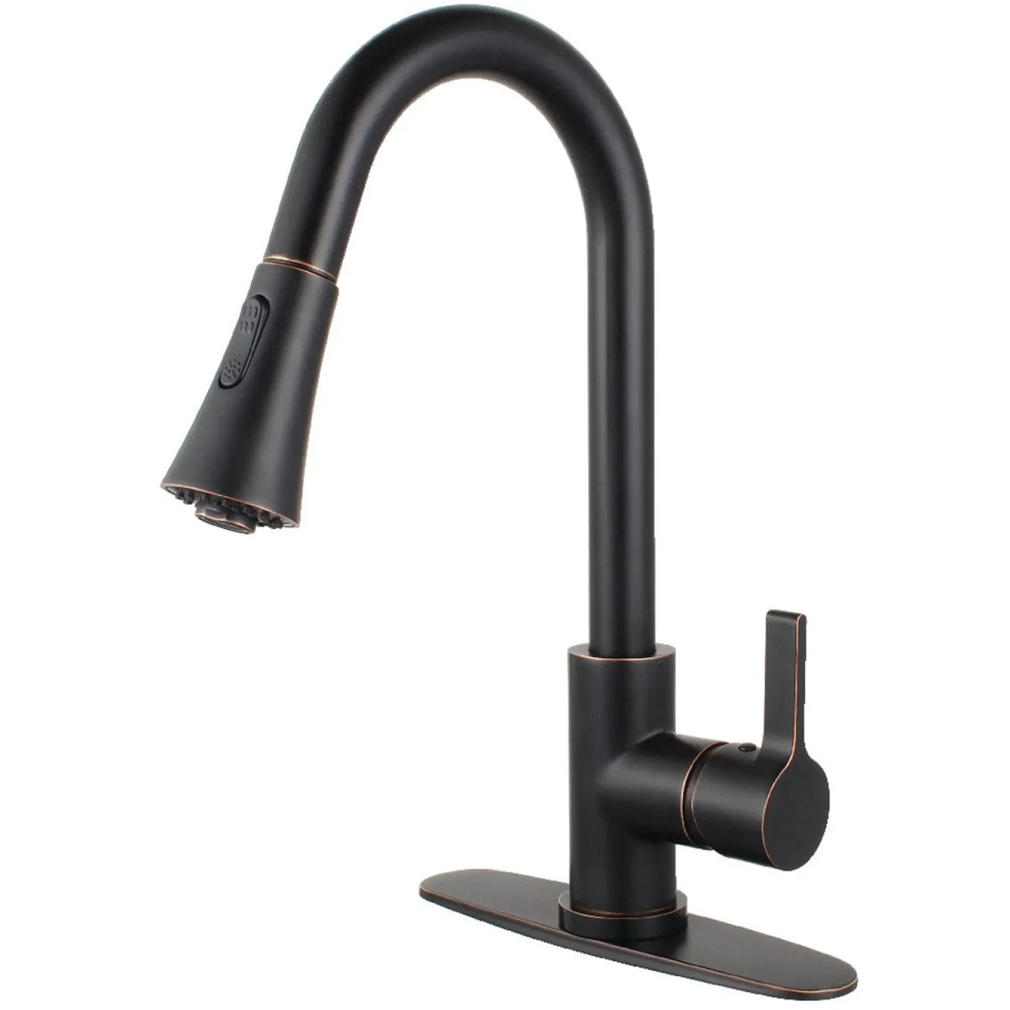 Kingston Brass Gourmetier Continental Deck Mount Single-Handle Pull-Down Kitchen Faucet