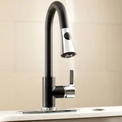 Kingston Brass Gourmetier Continental Deck Mount Single-Handle Pull-Down Kitchen Faucet