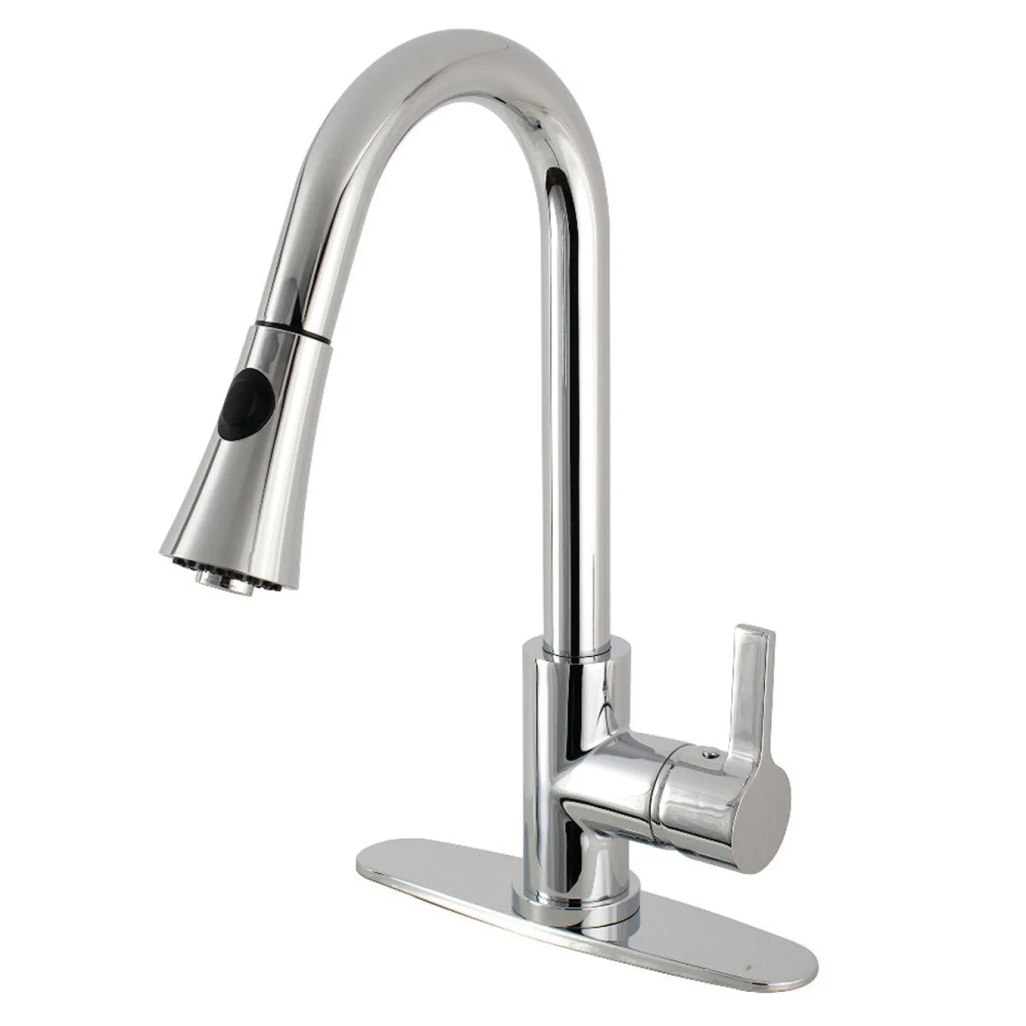 Kingston Brass Gourmetier Continental Deck Mount Single-Handle Pull-Down Kitchen Faucet