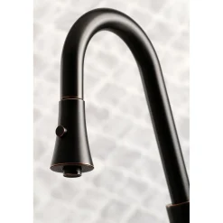 Kingston Brass Gourmetier Continental Deck Mount Single-Handle Pull-Down Kitchen Faucet