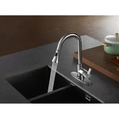 Kingston Brass Gourmetier Continental Deck Mount Single-Handle Pull-Down Kitchen Faucet