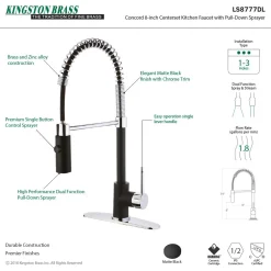 Kingston Brass Gourmetier Concord Pre-Rinse Kitchen Faucet