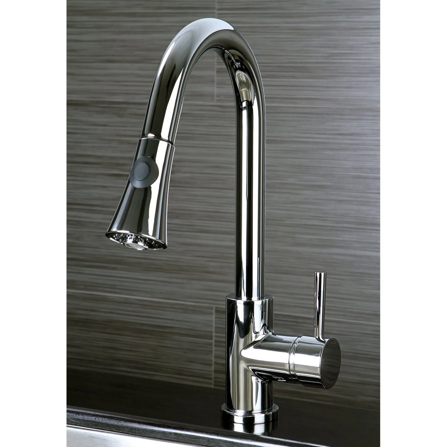Kingston Brass Gourmetier Concord Deck Mount Single-Handle Pull-Down Kitchen Faucet