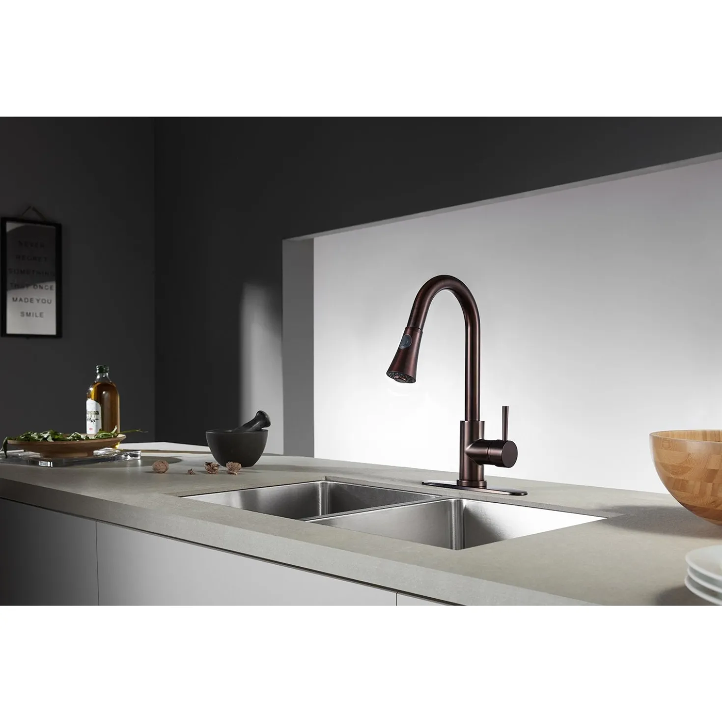 Kingston Brass Gourmetier Concord Deck Mount Single-Handle Pull-Down Kitchen Faucet
