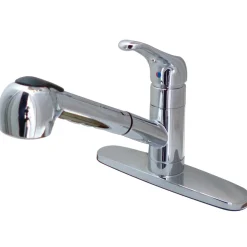 Kingston Brass Gourmetier GSC881NCLSP Century 8" Centerset Single Handle Kitchen Faucet with Pull-out Sprayer in Chrome