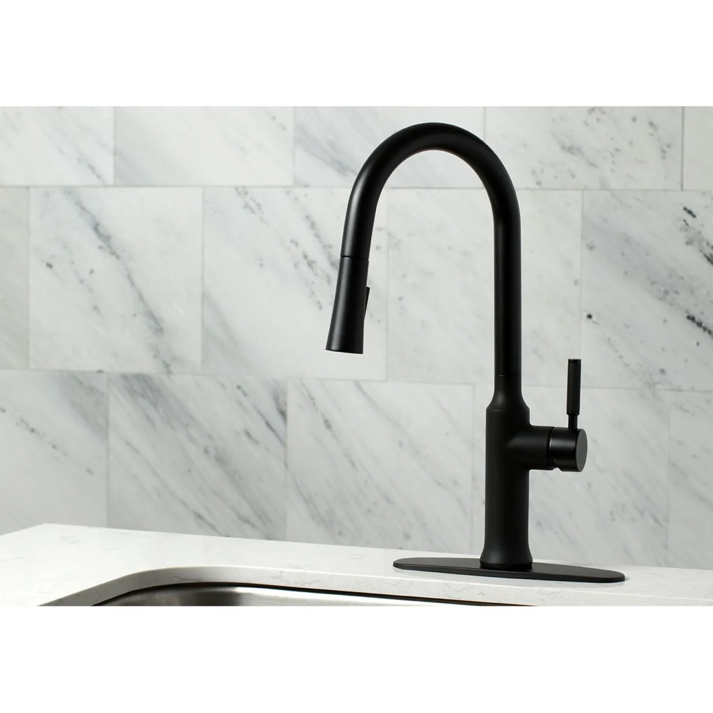 Kingston Brass Gourmetier Kaiser Single-Handle Pull-Down Kitchen Faucet