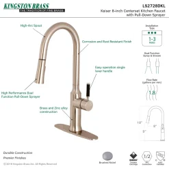 Kingston Brass Gourmetier Kaiser Single-Handle Pull-Down Kitchen Faucet