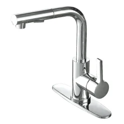 Kingston Brass Gourmetier LS2711CTL Continental Single-Handle Kitchen Faucet with Pull-Out Sprayer in Polished Chrome