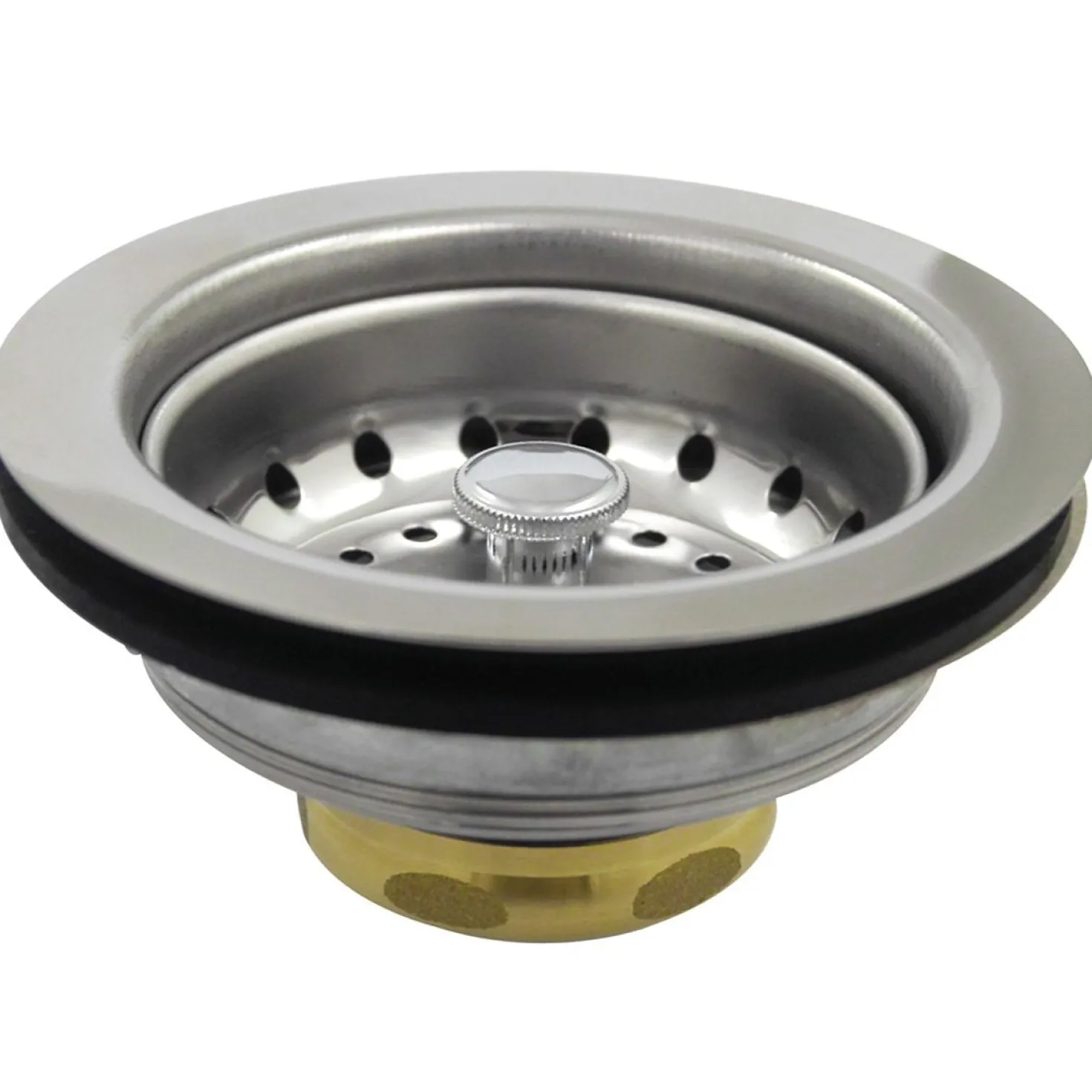Kingston Brass Gourmetier Made to Match K111B Stainless Steel Kitchen Sink Waste Basket in Satin Nickel with Brass Nut