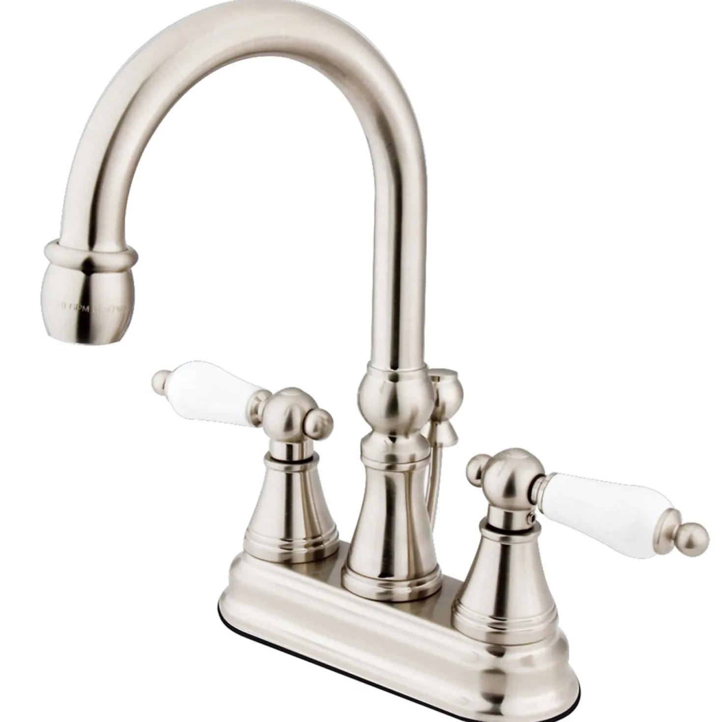 Kingston Brass Governor Contemporary Two Handle 4" Centerset Lavatory Faucet with Brass Pop-up