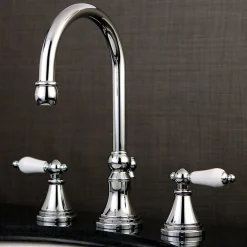 Kingston Brass Governor Deck Mount 8-Inch Widespread Bathroom Faucet