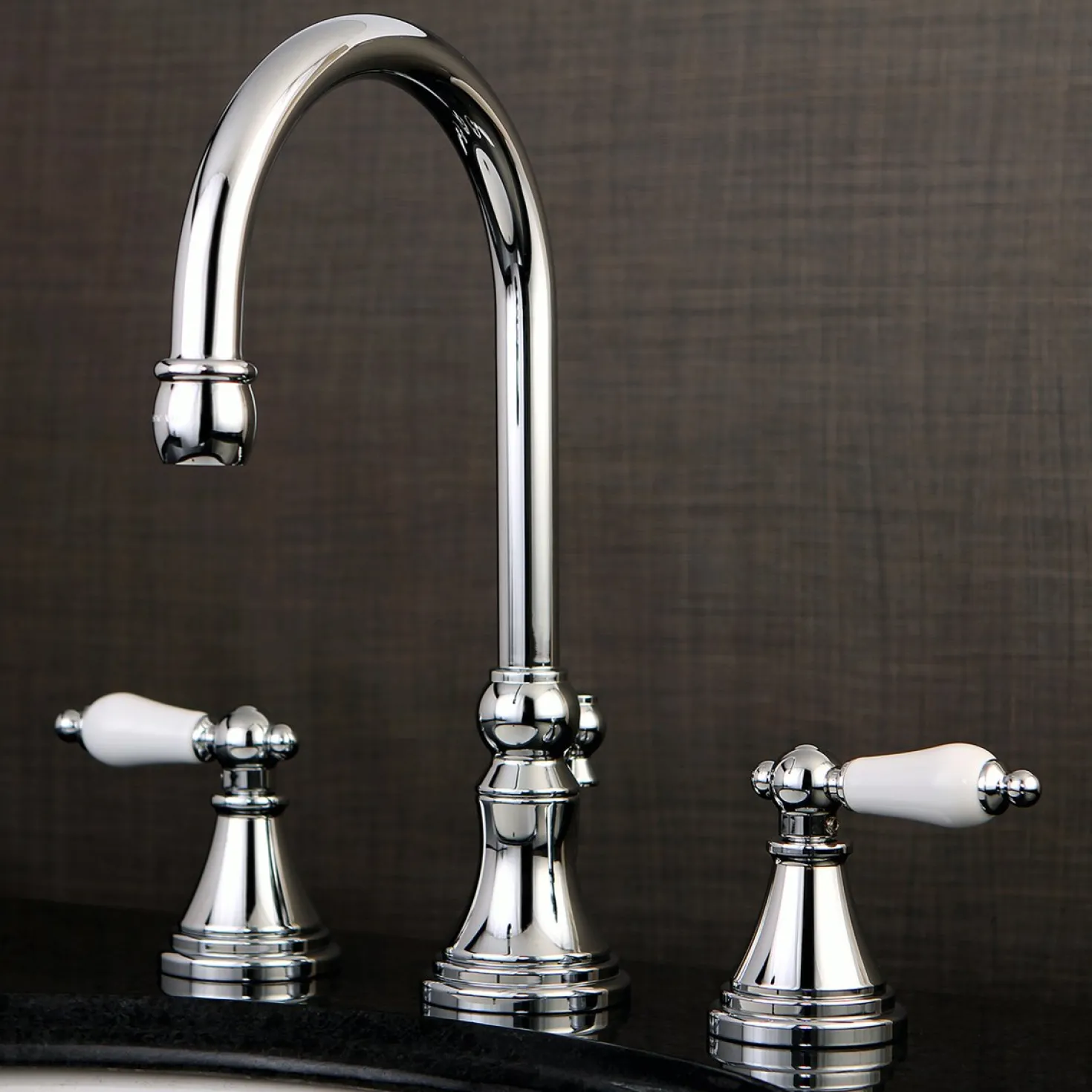 Kingston Brass Governor Deck Mount 8-Inch Widespread Bathroom Faucet