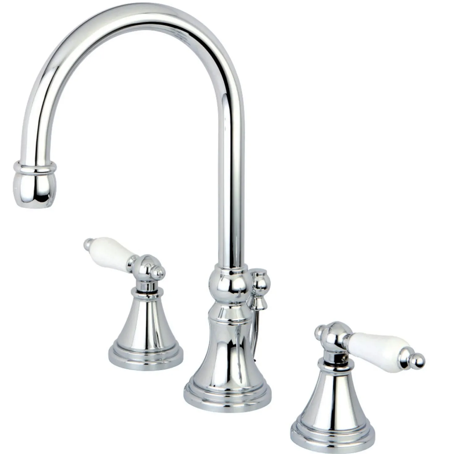 Kingston Brass Governor Deck Mount 8-Inch Widespread Bathroom Faucet