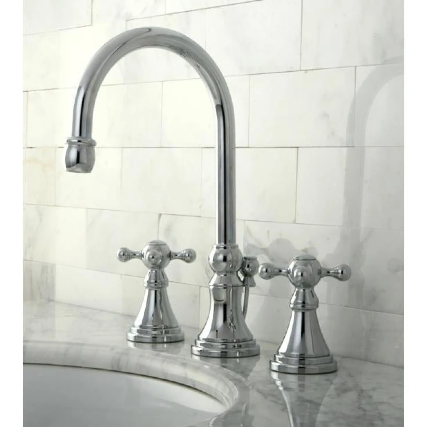 Kingston Brass Governor 8" to 16" Widespread Lavatory Faucet with Brass Pop-up and Two Handle