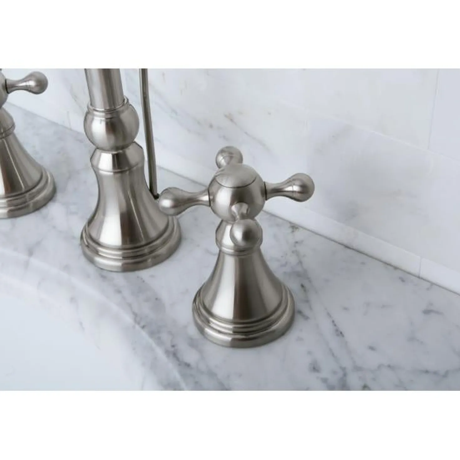 Kingston Brass Governor 8" to 16" Widespread Lavatory Faucet with Brass Pop-up and Two Handle