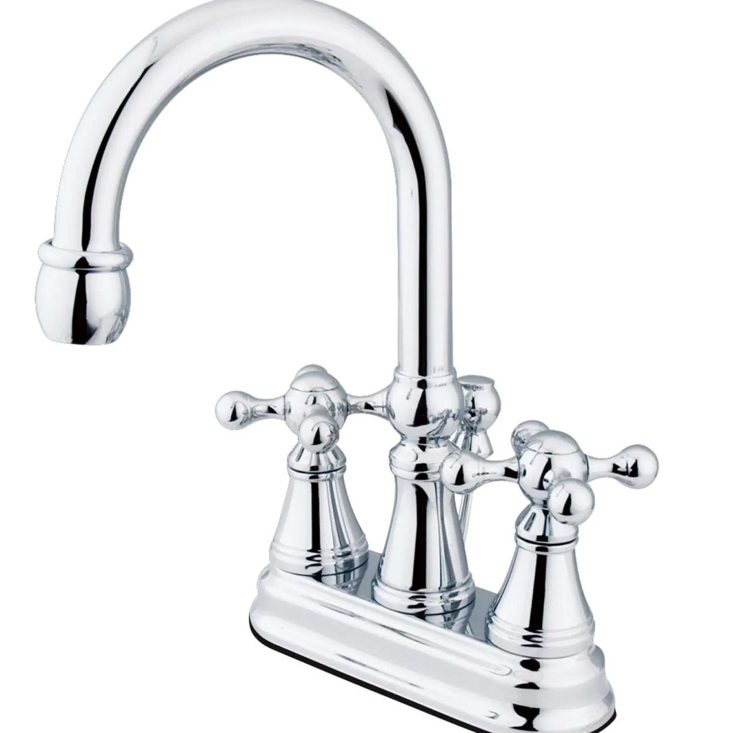 Kingston Brass Governor Two Handle Three Hole 4" Centerset Lavatory Faucet with Brass Pop-up